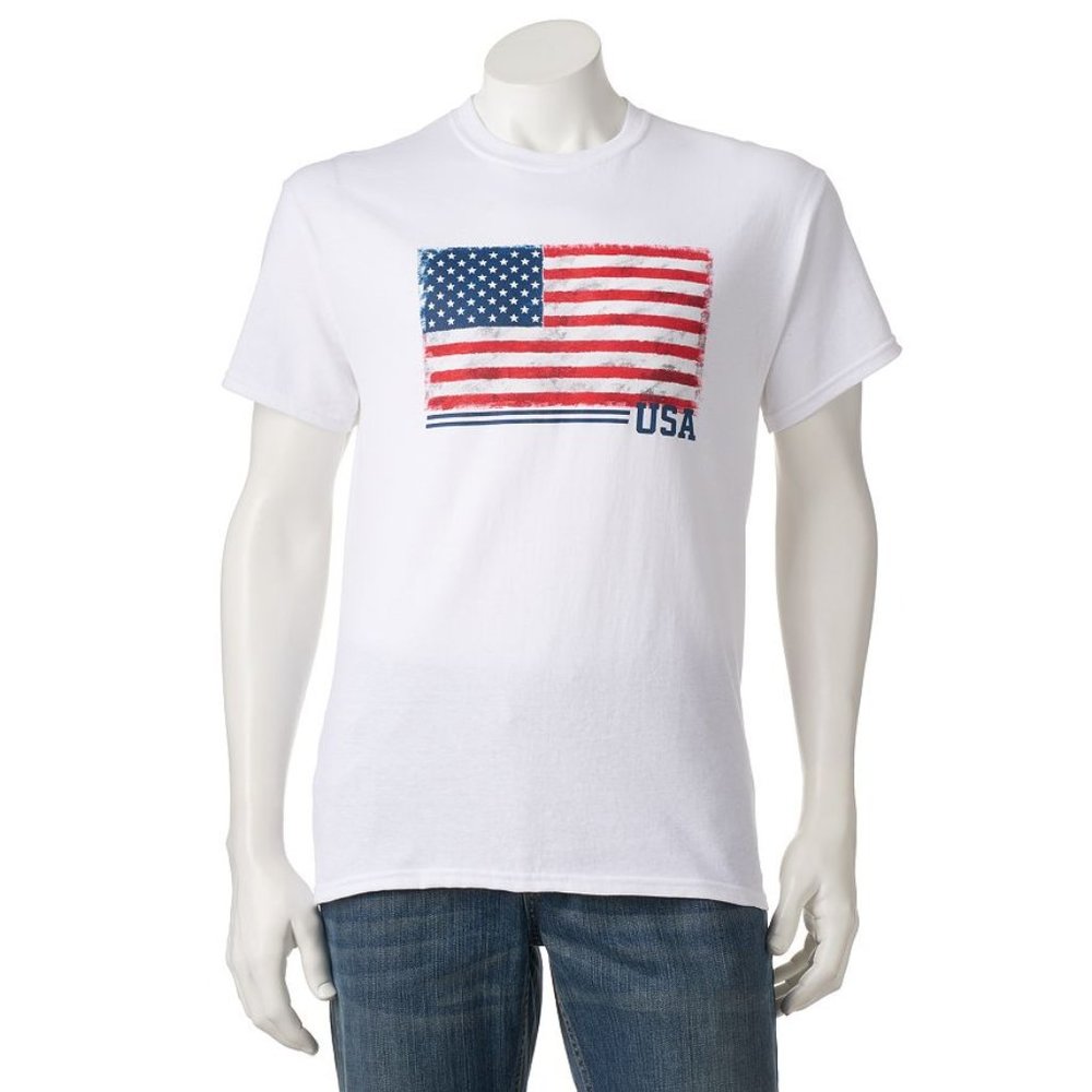 4th of July American Flag Patriotic T-Shirt Memorial Labor Day Vet USA New